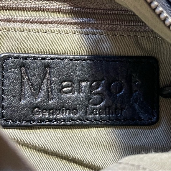 MARGOT BLACK LEATHER MOTO STYLE CROSSBODY PURSE - Picture 10 of 13